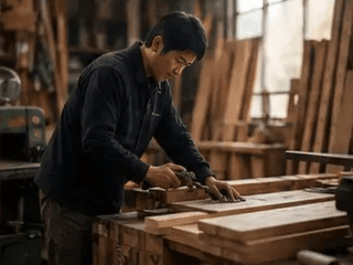 自社工房にて、職人の手仕事を大切にしたものづくりを続けている。